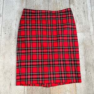J. Crew Red Tartan Plaid A-Line Mini Skirt